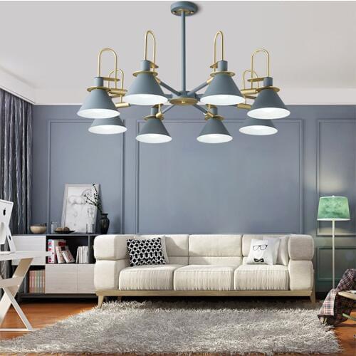Nordic modern personality E27 110V 220V horn multi-head chandelier living room bedroom restaurant bar exhibition hall wind lamp