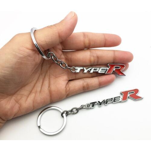 Car styling metal car Keyring Keychain key ring TYPER TYPE R Logo for Honda Civic Crv Accord Fit Jazz Holder Gift