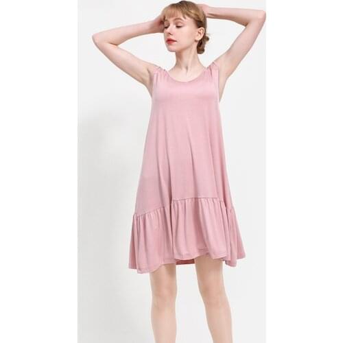 Modal Loose Camisole Skirt Female Summer 2021 Summer New Sleeveless Dress Plus Size Nightdress Bottom Skirt