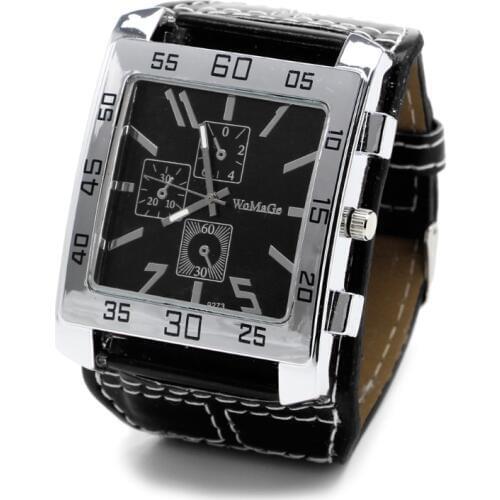 Fashion Quartz Watches Chic Unisex Wrist Watch Square Dial Leather Band Watch Hot Sales
