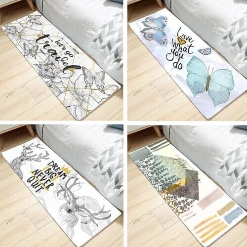 Fashion Floor Mat Room Carpet Household Door Mat Long Bedroom Kitchen Bathroom Entry Mat Door Non-slip Mat
