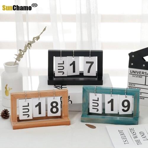 Northern Europe Concise Page Advent Calendar Wood Wooden Desktop Decoration Living Room Family Birthday Calendars Decor Desk