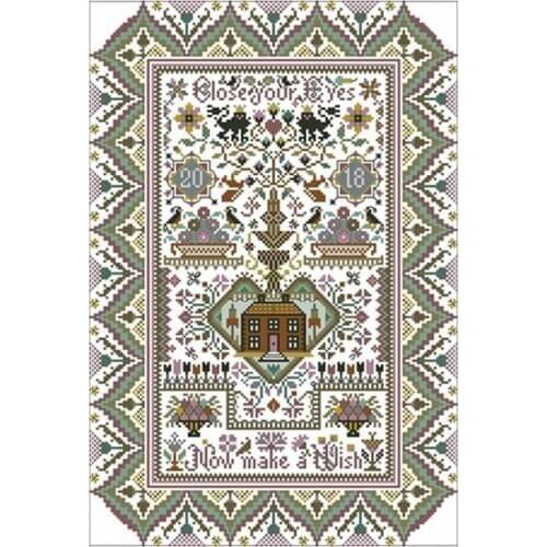 Puzzle Garden Wishing Treel Counted Cross Stitch 11CT 14CT 18CT DIY Cross Stitch Kits Embroidery Needlework Sets home decor