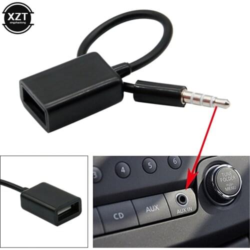 3.5mm AUX To USB 2.0 Adapter Male to Female Audio 3.5 mm Jack Plug Mini Converter Cable Cord For Car MP3 CD player U Disk Music