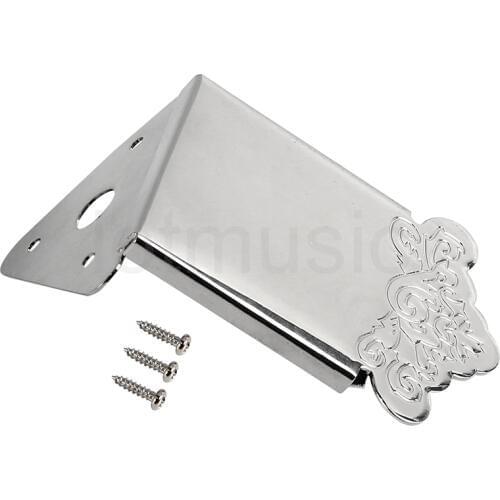 Mandolin Tailpiece for Mandolin Parts Replacement With Cover Chrome Plated