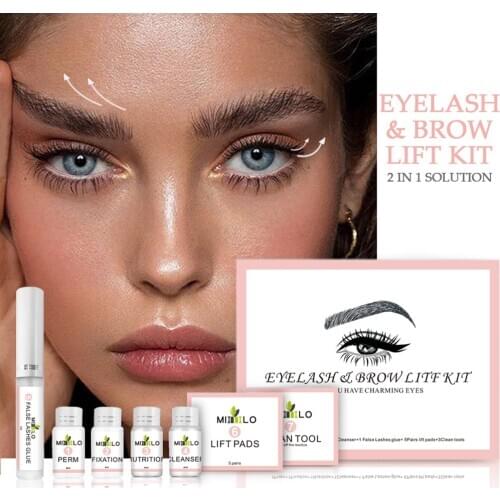 Permanent Eyelash Kit Multipurpose Eyelash and Brow Lift Kit Curve Eyelashes and Styling Eyebrow Long Lasting Eyelash Curler Kit
