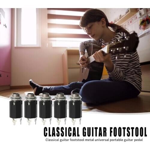 Durable Guitar Stereo Output Plugs Classic Delicate 5pcs Acoustic Electric Guitar EQ Socket Plug 6.35mm Jack Stereo Output Sock