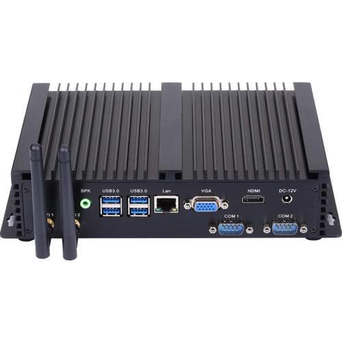 Fanless Industrial PC,Mini Computer,Windows 10,Intel Core I3 4005U,[HUNSN MA04I],(Dual WiFi/VGA/HD/3USB2.0/4USB3.0/LAN/2COM)