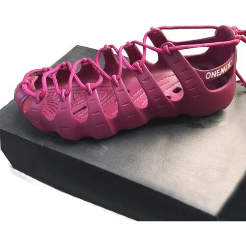 ONEMIX summer Men sandals Women Casual Shoes Rome Outdoor Beach Sandals Wading Upstream Footwear Ultralight Lace-up Slippers