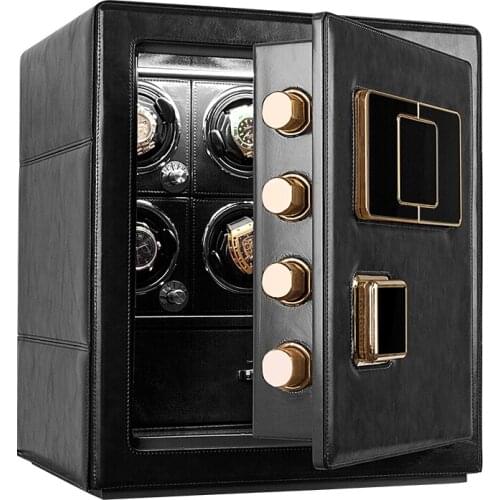 Watch safe box Automatic winding Strongbox Watch winder Jewelry security cabinet Fingerprint unlock With display Alarm reminder