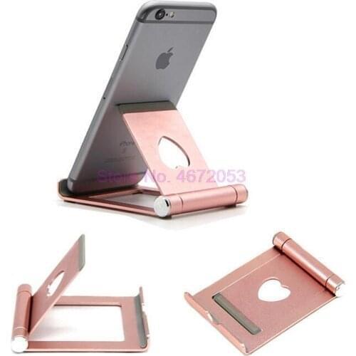 50pcs/lot Aluminium Alloy Foldable Love Desk Mobile Phone Holder Stand 360 Degree Rotation Adjustable Tablet Stand Bracket