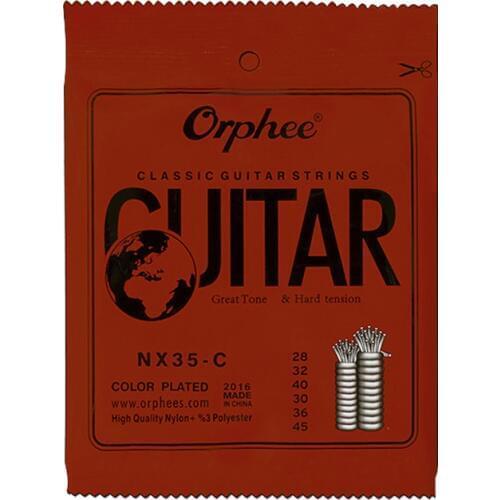 New Orphee 6pcs/set NX35-C Full Set Black Nylon Classical Guitar Strings Hard Tension 0.028 - 0.045 inch