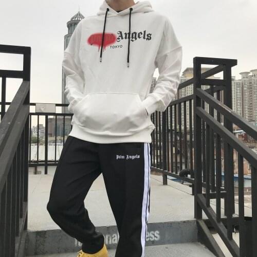 Palm Angels chest letter spray paint print Hoodies Sweatshirts loose and versatile long sleeves 5563215656