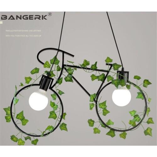 Nordic Design Bicycle Vintage Pendant Lamp Loft Industrial Iron Dining Room Hanging Lights Pendant Lighting Home Deco Fixtures