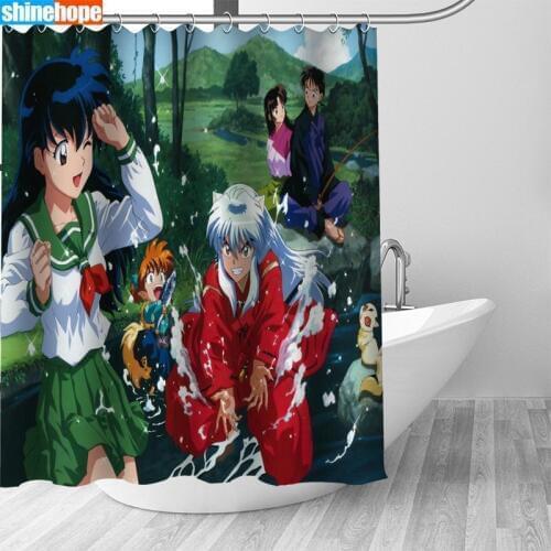 150x180CM Nordic Pictures Polyester Waterproof InuYasha Anime Shower Curtains High Quality Bath Curtain In The Bathroom