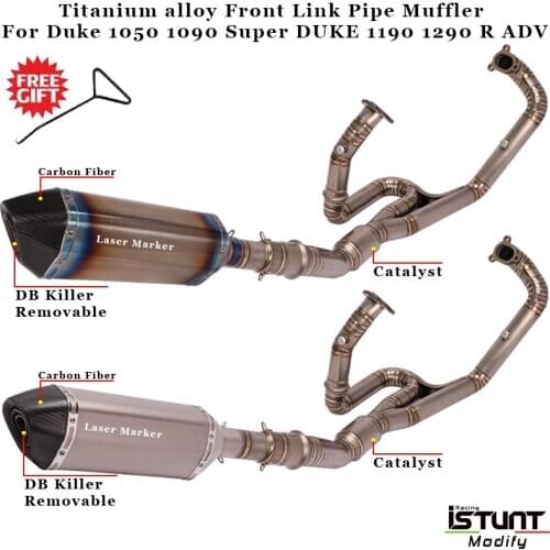 Motorcycle Exhaust System escape Modified Titanium Alloy Front Link Pipe Muffler For Duke 1050 1090 Super DUKE 1190 1290 R ADV