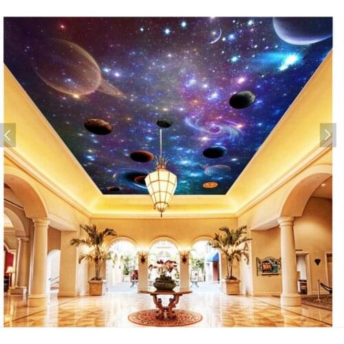 WDBH custom photo 3d ceiling murals wallpaper vast universe of the galaxy home decor 3d wall murals wallpaper for living room