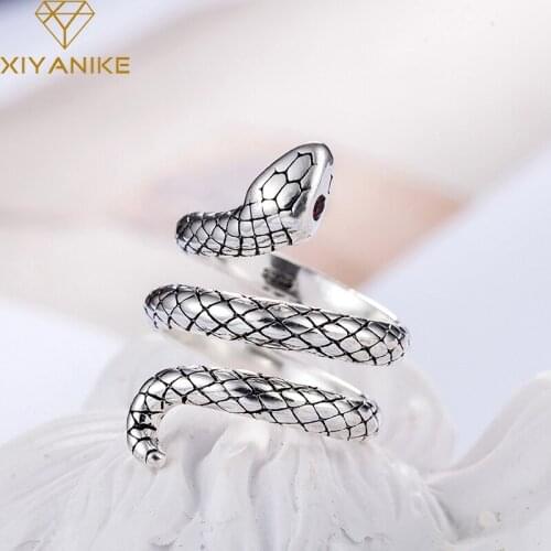 XIYANIKE 925 Sterling Silver Vivid Snake Shape Ring All Crowds Handmade Fashion Simple Hand Accessories Double Present Wholesale