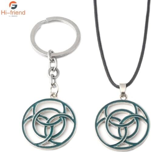 Horizon Zero Dawn Game Keychain Green Symbol Logo Badge Metal Key Ring for Women Man Fans Pendant Jewelry