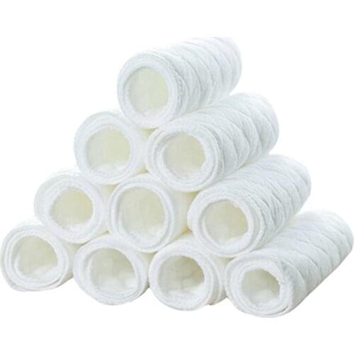 10Pcs/Set Reusable Baby Cotton Cloth Diaper Newborn Nappy Liners Insert 3 Layers Cotton Baby Diaper Newborn Infant Products