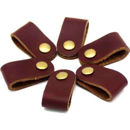 10pcs/lot Leather Cable Wire Organizer Earphone Winder Line buckle Cord Management Holder For iphone USB Data cable