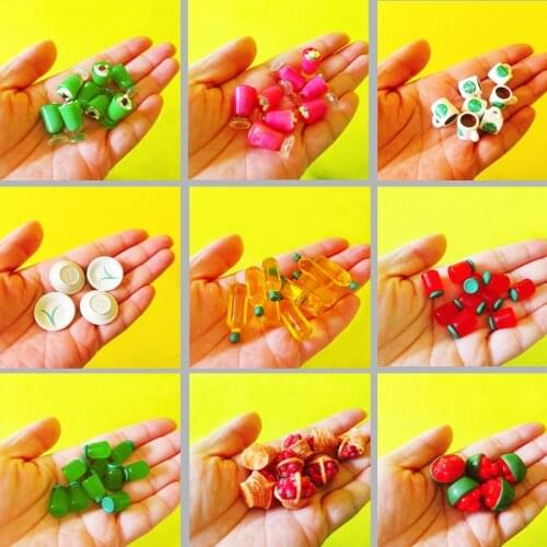 10 pcs ice cream coffee cup/jam bottle/doll house/miniatures/lovely cute/fairy garden gnome/moss terrarium decor/bonsai/figurine