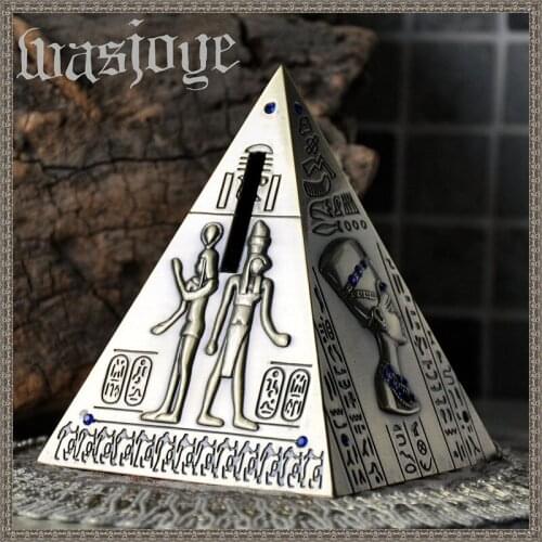 2 Size Retro Egypt Pyramid Piggy Bank Vintage Home Decor Crafts Ornaments Birthday Gift Creative Figurine Zinc Alloy Money Boxes