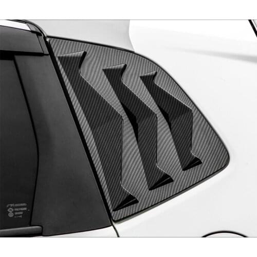 2pcs ABS Carbon Fiber Door Window Louver Frame Window Sill Molding Trim Cover For 14-18 Honda FIT JAZZ 2014-2018