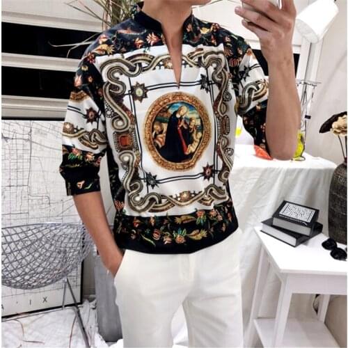2019 Men Clothes Slim Fit Long Sleeve Shirt Classic