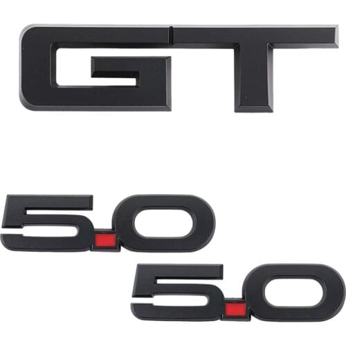 3 Pack Badge Emblems Replacement GT Emblem Plus 5.0 Emblems Compatible for Ford Mustang Decals 2015-2017