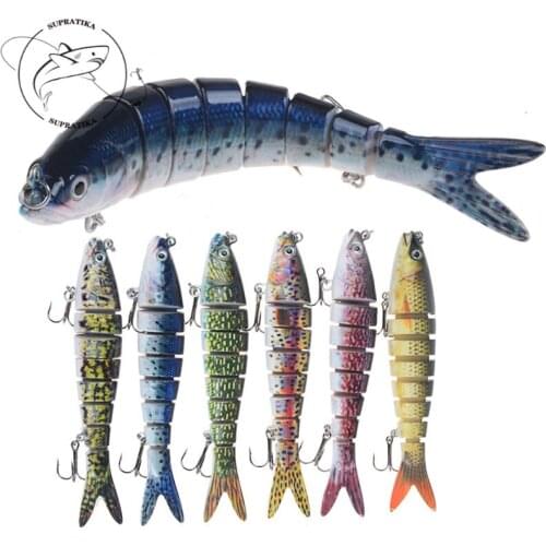 3D Eyes Bionic Multi-Section Swiming Fishing Hard Lure 21.5G/14CM Artificial 8 Segments Sinking Wobbler Plastic Fishing Bait