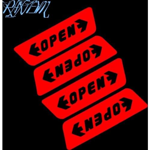 4pcs/set styling Reflective Door Open Warning Stickers for Suzuki SX4 SWIFT Alto Liane Grand Vitara Jimny S-Cross
