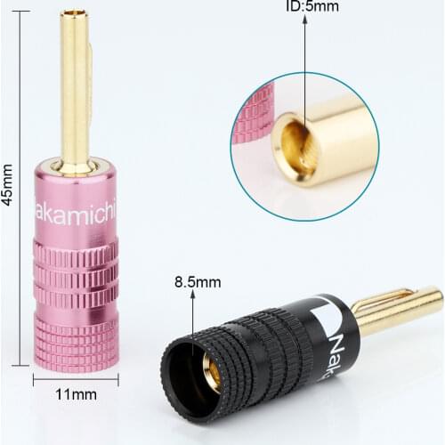 4pcs 24K Gold plated Hot New Speaker cable Banana Plugs Connectors