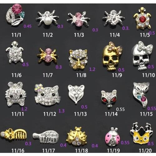 5pcs 3d French Animal nail art gems spider Tortoise animal design jewelry nails decorations new arrive charms