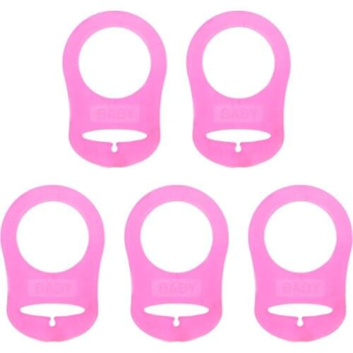 5Pcs Multi Colors Silicone Baby Dummy Pacifier Holder Clip Adapter for MAM Rings