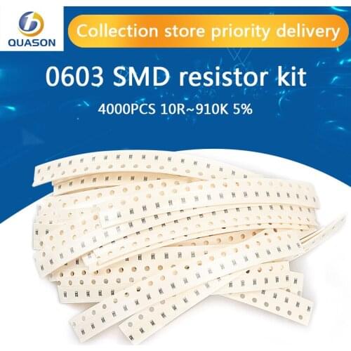 80values *50pcs=4000pcs 0603 5% SMD resistor kit Assortment Set 10R~910K