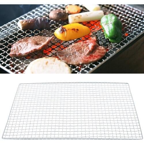 Stainless Steel Nonstick BBQ Grid Wire Barbecue Rack Mesh Grill Grate Cooking Replacement Net Outdoor Kitchen Baking Tool