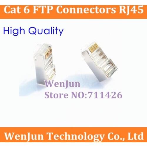 Free Shipping Cat 6 FTP Connectors RJ45 computer network crystal connector 8P8C connector for Home Furnishing / Engineering