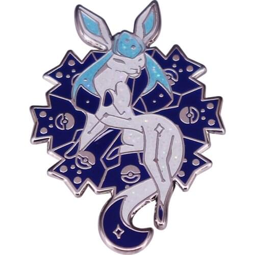 HOSENG Anime Movie Ice Attributes Blue Animal Brooch Elegant Fashionable Woman Man Lapel Collar Enamel Jewelry Pin Gift HS_211