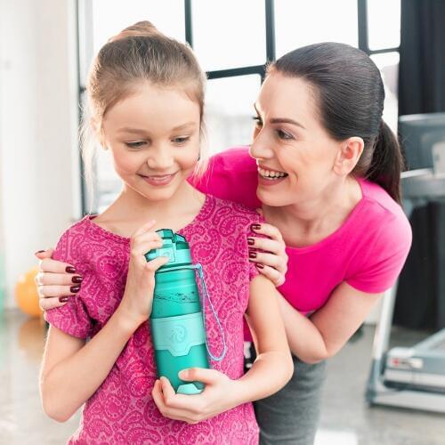 ZORRI Kids Water Bottle Creative Shaker Drink Camping Tour Tritan Lightweight Bottles for Outdoors Sport Gourde botella de agua