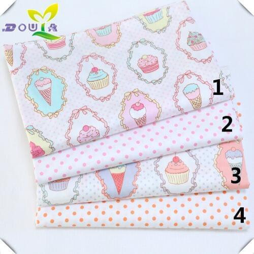 Baby package covered with cotton cloth, pure cotton, cartoon printing, ice cream and round point childrens bed material