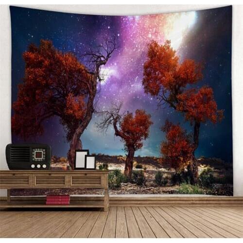 Tapestry Wall Hanging Bedspread Beach Towel Table Cloth Home Decoration Natural Forest Design Rectangle 150cmx130cm