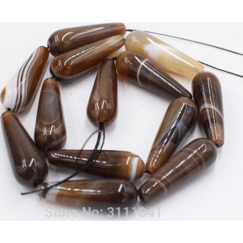 Brown veins agate drop 10*30mm 15" for DIY jewelry making loose beads FPPJ wholesale beads nature gem stone coral