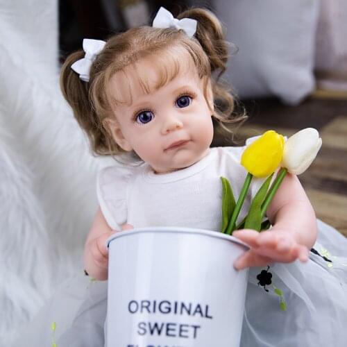 New 22 Inch Reborn Toddler Baby Doll Fashion Princess Lifelike Soft Touch Cuddly Baby Gift Toys for Girls