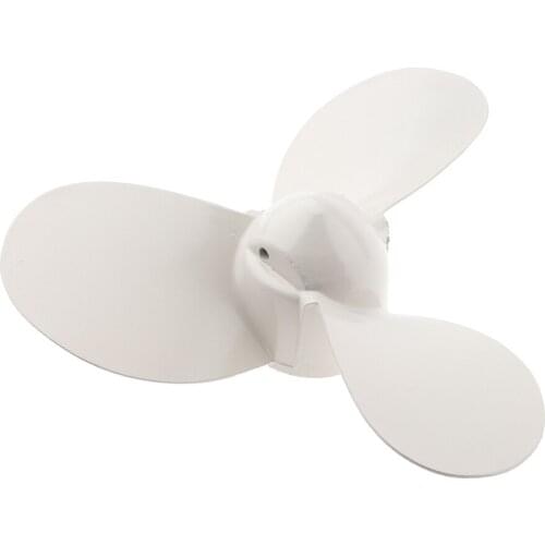 3- Aluminum Aluminum Boat Propeller for Yamaha 2HP Pitch Prop White Push Tool