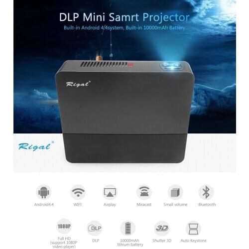 RD-601 DLP Mini Projector Full HD Android WIFI 10000mAh Battery Pocket Projector Video Beamer LED MINI Projector for Home Cinema