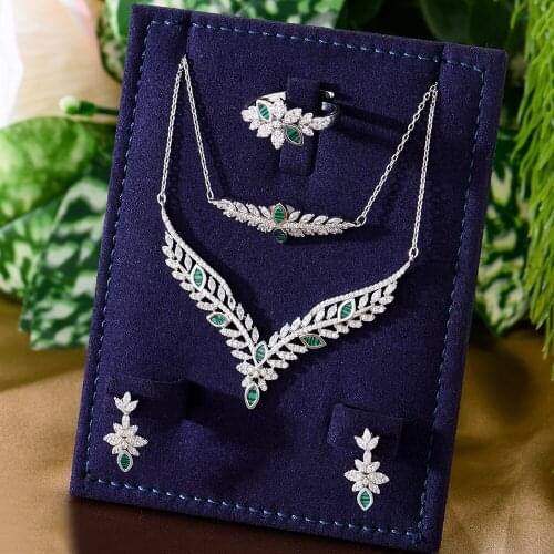 Missvikki Romantic Luxury Retro Cute Necklace Earrings Ring Jewelry Set For Women Wedding Party Show Accessories High Quality