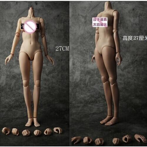 27 cm 1/6 Female Soldier Soft Bust Semi-encapsulated Body Joint Movable Art Painting Body Accessory Pale/Skin Body Model