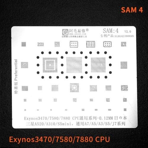 For Samsung A5 A3 A7 J7 S5 CPU BGA Reballing Stencil Kit Soldering Repair Exynos7880 7580 3470 Tin Planting Mesh