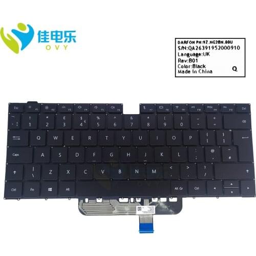 New UK GB British keyboard for Huawei MateBook D 14 NBL-WAQ9R WAQ9L NBB-WAH9 NBB-WAH9P NBB-WAP9R backlit keyboards 9Z.NG2BN.00U